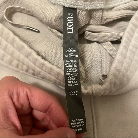 VUORI Sedona Wide Leg Sweatpant Split Leg Salt VW4044 Leisure Sz L - Picture 8 of 11